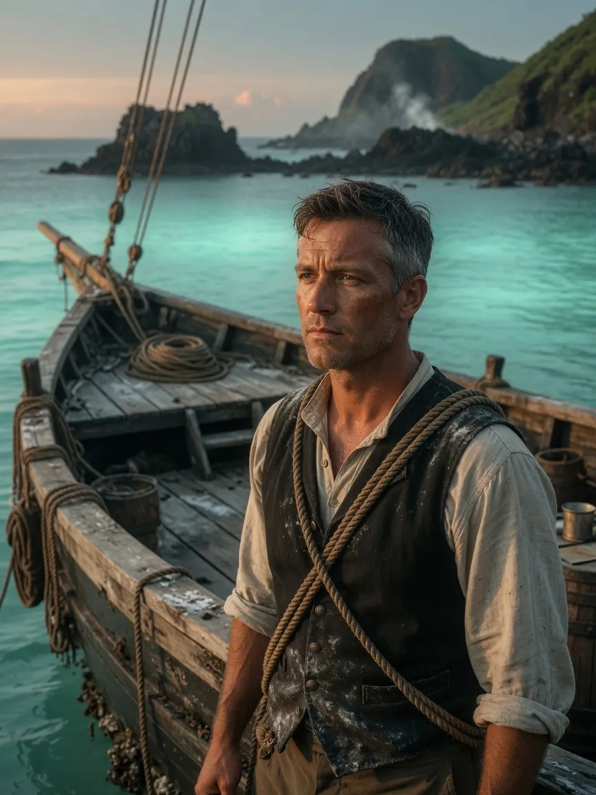 James on the Blessed Endeavor at first light