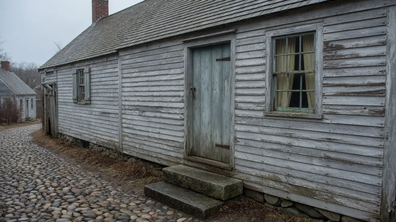 Marblehead home threshold, empty place, North proof