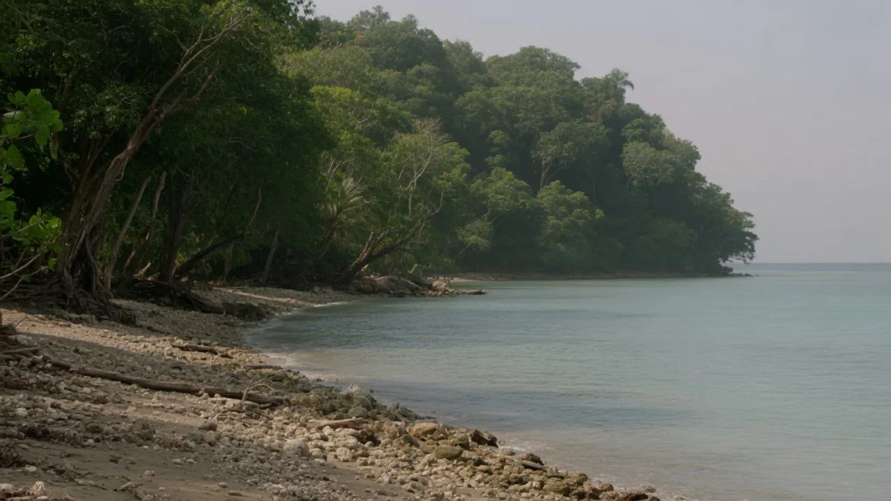 Roatán watering cove, empty place, North proof
